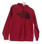 Womens Red Long Sleeve Pockets Casual Pullover Hoodie Size Medium image number 2
