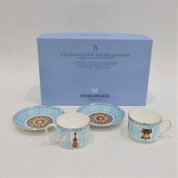 Wedgewood A Celebration Of The Millennium 1997 2 Cups And 2 Saucers Set IOB