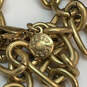 Designer J. Crew Gold-Tone Chain Tortoise Round Shape Statement Necklace image number 4