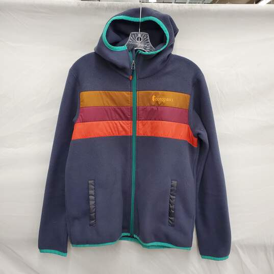 Cotopaxi WM's Teca Full Zip Blue Stripe Fleece Hoodie Size M image number 1
