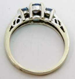 Fancy 10k White Gold Oval Cut Amethyst & Round Diamond Accent Ring 2.4g alternative image