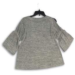 NWT LOFT Womens Gray Bell Sleeve Round Neck Pullover Blouse Top Size XS alternative image