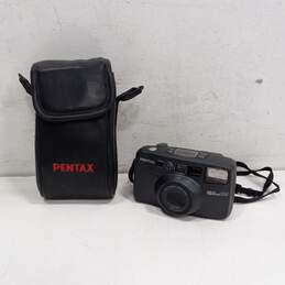 Black Pentax Iqzoom 140 35mm Film Camera w/ Case