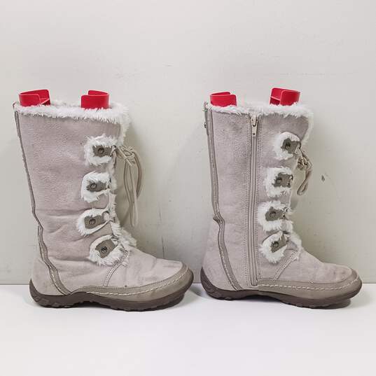 Nine West Women's Beige Faux Suede Snow Boots Size 3 image number 2