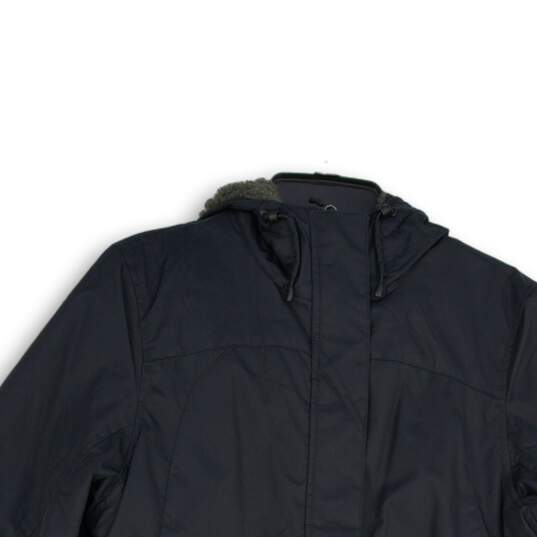 L.L.Bean Womens Black Long Sleeve Zipper Pocket Full-Zip Hooded Jacket Size M image number 3