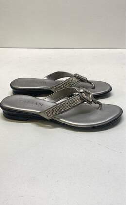 Italian Shoemakers Rhinestone Thong Slide Sandals Shoes Size 6.5 M