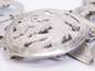 Vintage Sinah Store 70% Silver Siam Peacock Buckle Open Oval Link Belt 175.9g image number 4
