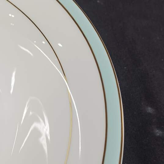 Set of 7 Assorted Thun Bohemia Fine Porcelain White & Seafoam Blue Dishes image number 3