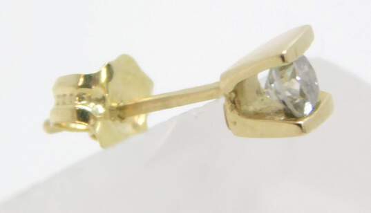 14K Yellow Gold Diamond Stud Earrings 0.6g image number 6