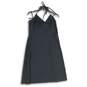 Ann Taylor Womens Eyelet Black Halter Neck Sleeveless A-Line Dress Size 10 image number 1