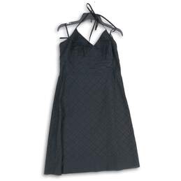 Ann Taylor Womens Eyelet Black Halter Neck Sleeveless A-Line Dress Size 10
