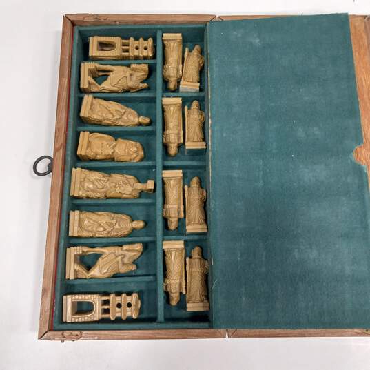 Wooden Chess Set (Folds Into Box/Case And Down Into Board) image number 8