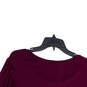 Womens Purple Long Sleeve Round Neck Pockets Pullover Tunic Top Size Large image number 4