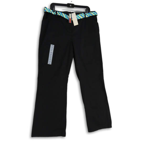 NWT Womens Black Janie Fit Slash Pocket Flat Front Dress Pants Size 16 image number 1