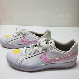 Nike Custom Pink Cow Pattern Happy Day White Sneakers Womens Size 9.5 alternative image