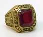 Vintage 10K Gold Faceted Ruby Class Ring 14.4g image number 3