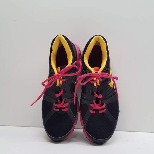 Nike Downshifter 5 Black/Pink/Yellow Athletic Shoes Women's Size 8 image number 6