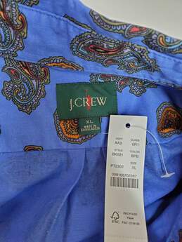 J. Crew Long Sleeve Blue Paisley Twill Button Up Shirt Men's Size XL NWT alternative image