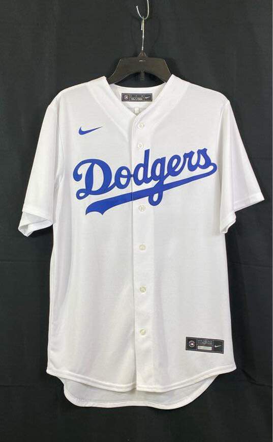 Nike MLB Men White Los Angeles Dodgers Mookie Betts #50 Baseball Jersey - Size S image number 1
