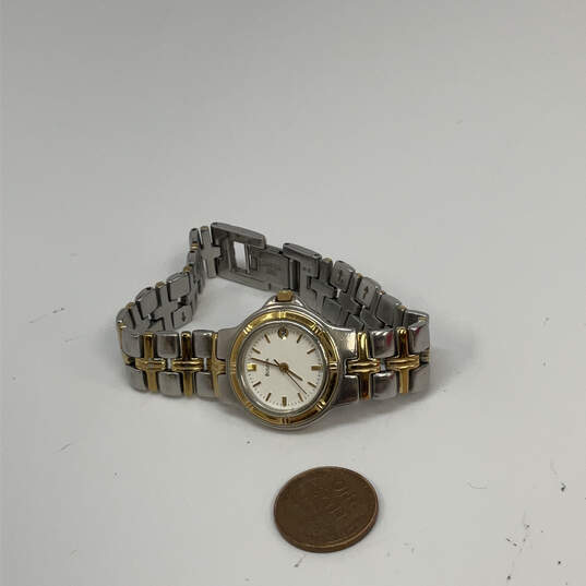 Designer Bulova Two Tone Stainless Steel Round Dial Analog Wristwatch image number 3