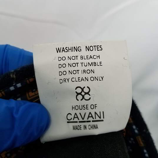 Men's House of Cavani Navy/Tan Check Blazer 3pc Suit Size 44R/38R image number 3