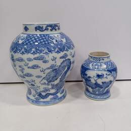 Pair of Blue/White Porcelain Art Dragon Home Decor Vases