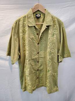 Tommy Bahama Green Short Sleeve Cotton Button Up Shirt Size M