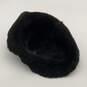 Womens Black Suede Shearling Wide Brim Fuzzy Bucket Hat Size M/L image number 5