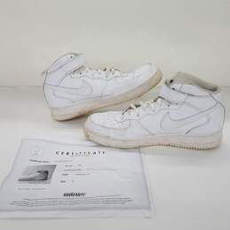 AUTHENTICATED COA Nike Air Force 1 Triple White Mid Men's Sneakers Size 13