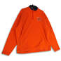 Mens Orange Mock Neck 1/4 Zip Long Sleeve Pullover Jacket Size XXL image number 1