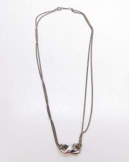 Tiffany & Co. 925 Infinity Symbol Double Chain Necklace 7.8g alternative image