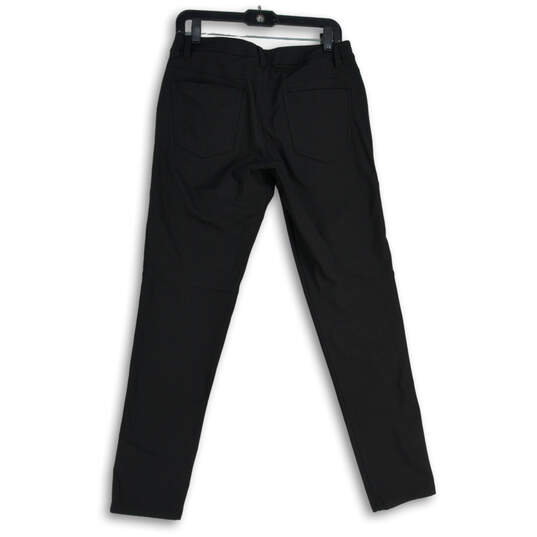 Mens Black Flat Front 5-Pocket Design Skinny Leg Ankle Pants Size 30 image number 2