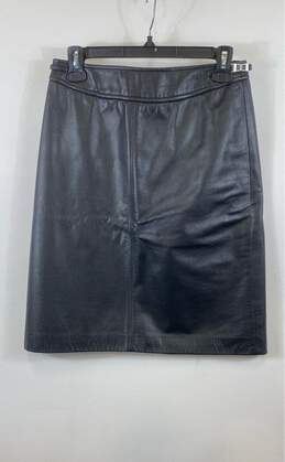 Loft Ann Taylor Womens Black Leather Comfort Straight & Pencil Skirt Size 4