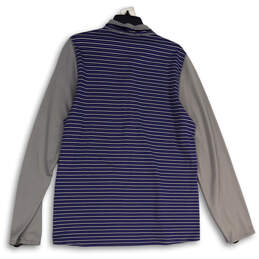 Mens Blue Gray Striped Long Sleeve Half Zip Activewear T-Shirt Size XL alternative image