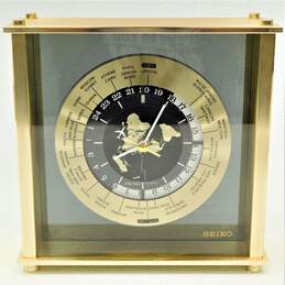 Vintage Seiko Quartz World Time Zone Clock Desk Mantle alternative image