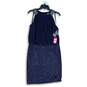 NWT Vince Camuto Womens Navy Blue Sleeveless Back Zip Sheath Dress Size 10 image number 1
