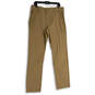 Mens Brown Flat Front Slash Pocket Straight Leg Chino Pants Size 34x34 image number 1