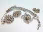 Vintage Icy Rhinestone Statement Necklaces Brooches & Earrings 77.3g image number 5