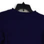 Womens Blue Knitted Crew Neck Long Sleeve Pullover Sweater Size Small image number 3