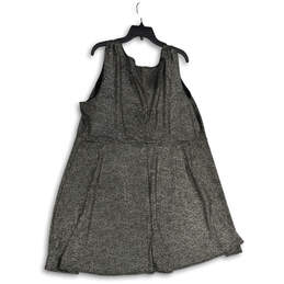 Womens Black Silver V-Neck Sparkle Knit Sleeveless A-Line Dress Size 4 alternative image