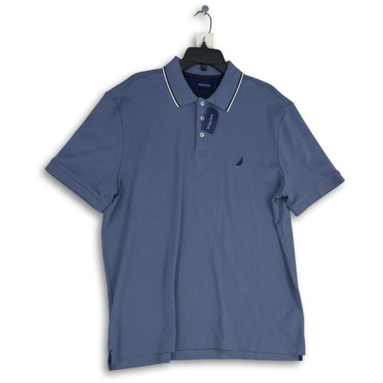 NWT Nautica Mens Blue Spread Collar Short Sleeve Golf Polo Shirt Size XL image number 1