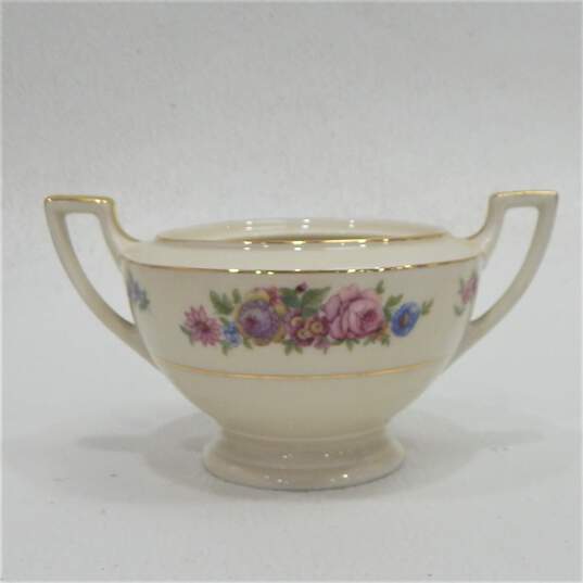 Thomas Ivory Bavaria Floral Gold Trim Gravy Boat w/ Attached Underplate & Sugar Bowl image number 10