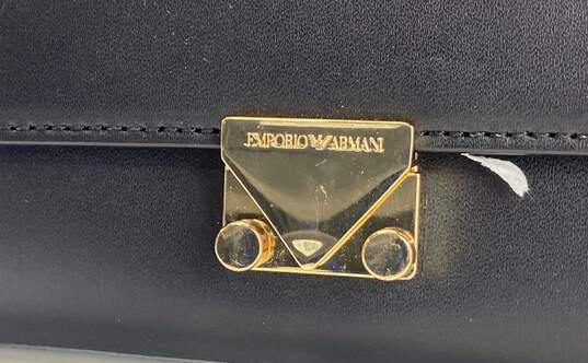 Emporio Armani Leather Clasp Wallet Black image number 2