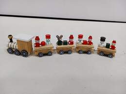 Vintage Wooden Painted Christmas Train