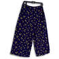 NWT Womens Blue Yellow Floral Elastic Waist Wide Leg Cropped Pant Size 6 image number 4