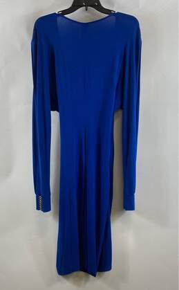 NWT Cache Womens Blue Long Sleeve Surplice Neck Pullover Wrap Dress Size L alternative image
