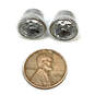 Designer Michael Kors Silver-Tone Crystal Cut Headlight Bulbs Stud Earrings image number 2