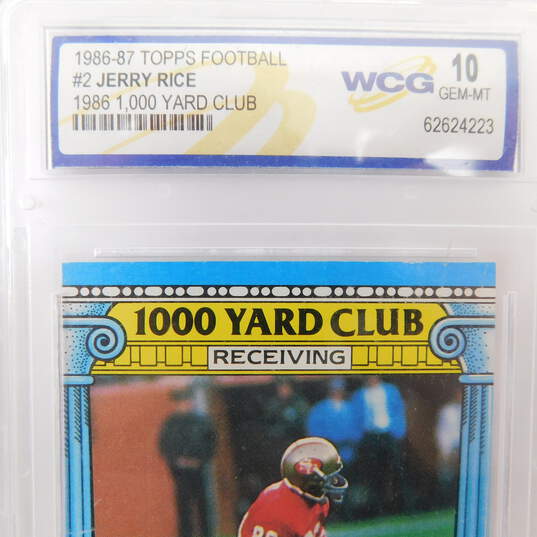 1987 Jerry Rice Topps 1000 Yard Club Graded WCG Gem Mint 10 49ers image number 2