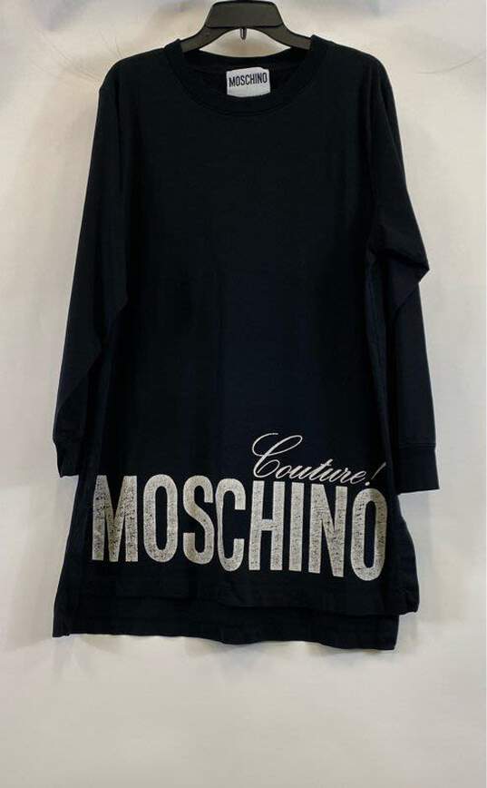 Moschino Black Moniker Shirt Dress-XL image number 1