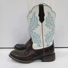 Men's White & Brown Ariat Boots Size 9B